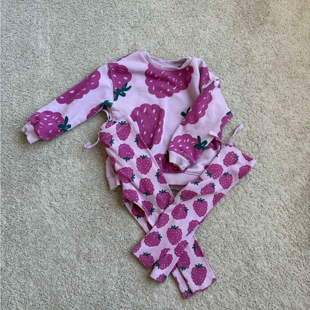 Pink Zara Strawberry Print Set